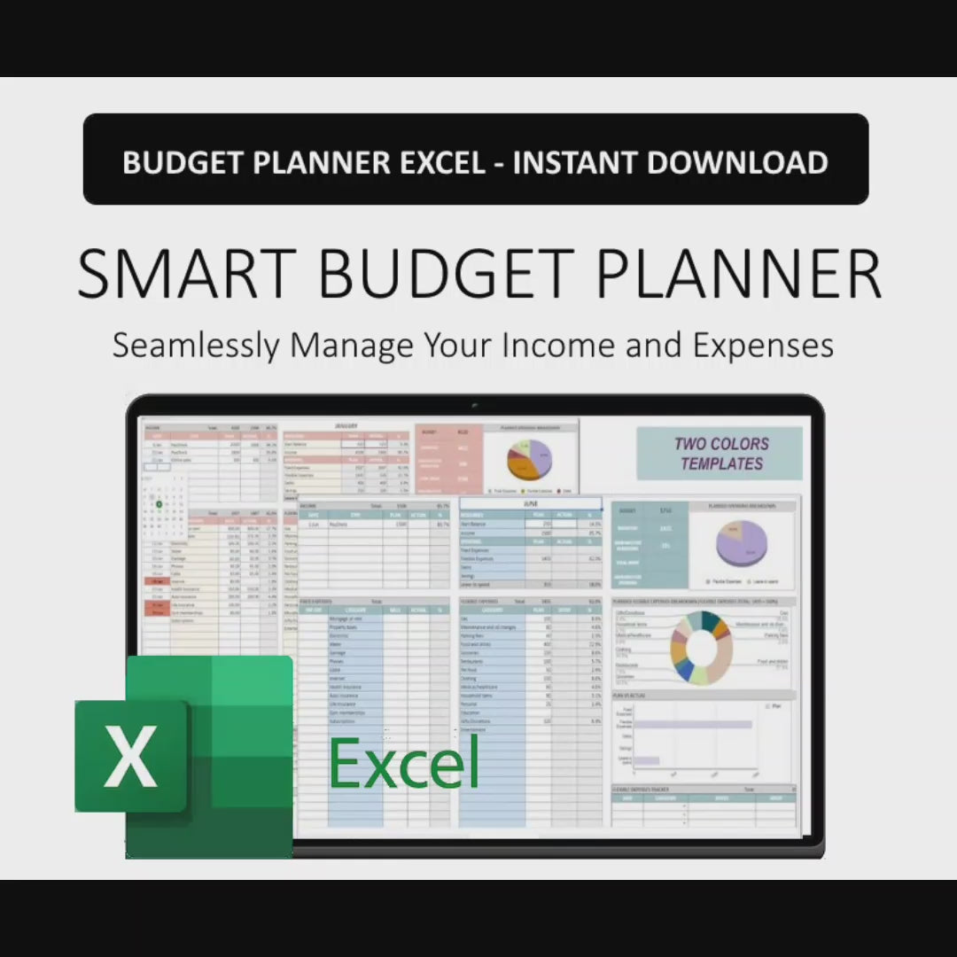 Budget planner spreadsheet excel template printable pdf download