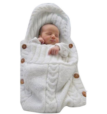 Gigoteuse b b Sac de couchage chaud en tricot pour votre b b Blanc DreamStore360