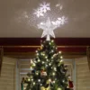arbre de noel lumineux a projection etoile tempete de neige
