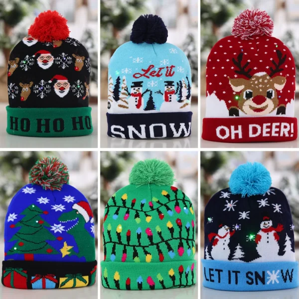bonnet de noel lumineux led