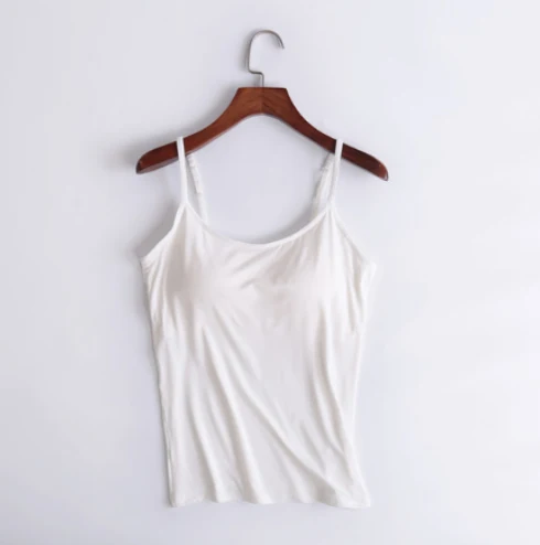 debardeur femme avec soutien gorge integre blanc lait
